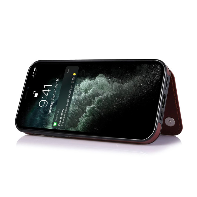 Housse iPhone 13 mini Portefeuille Support Crazy Horse Modèle 2