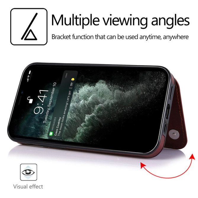 Housse iPhone 13 mini Portefeuille Support Crazy Horse Modèle 2
