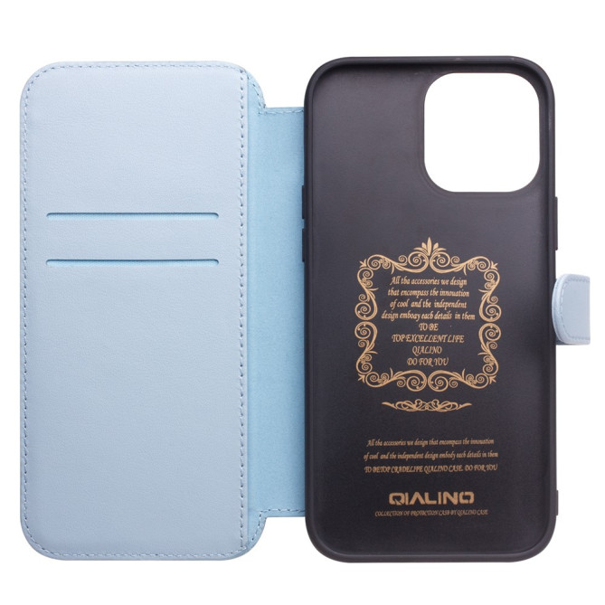 Housse iPhone 13 mini QIALINO Portefeuille