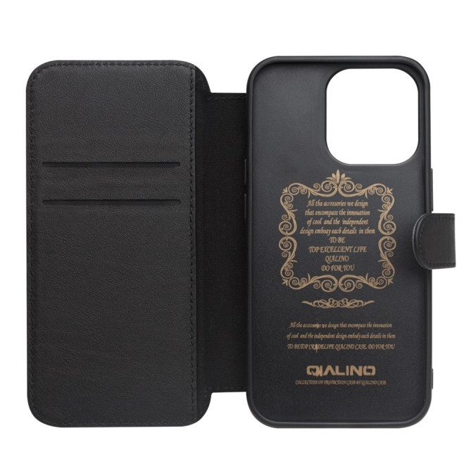 Housse iPhone 13 mini QIALINO Portefeuille