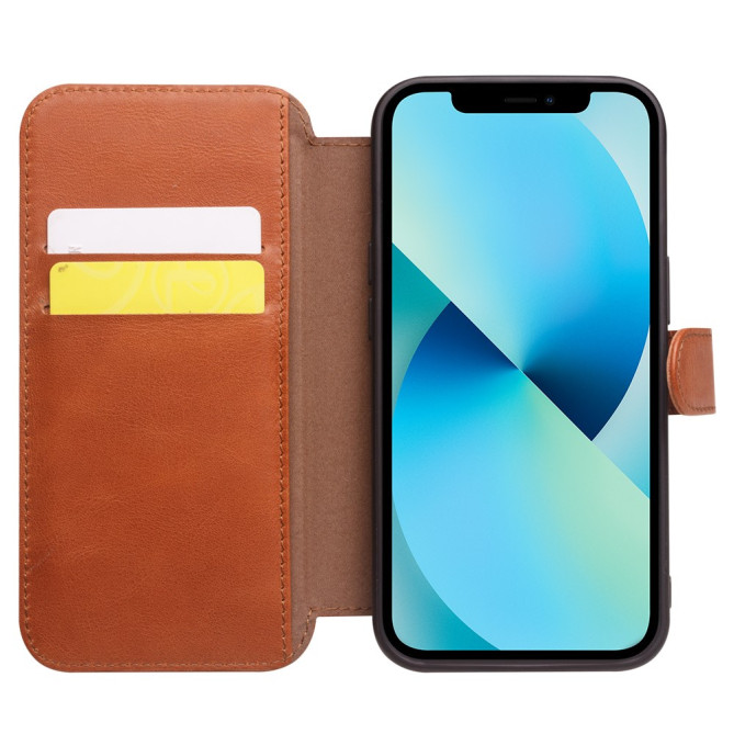 Housse iPhone 13 mini QIALINO Portefeuille