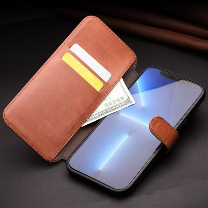 Housse iPhone 13 mini QIALINO Portefeuille