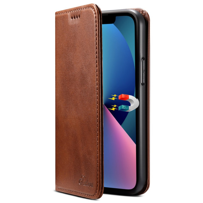 Housse iPhone 13 mini SUTENI Portefeuille Support Fermeture Automatique