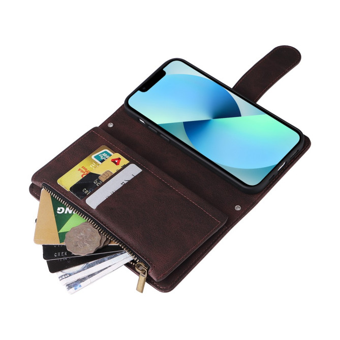 Housse iPhone 13 mini Portefeuille Fermeture Éclair Modèle 4