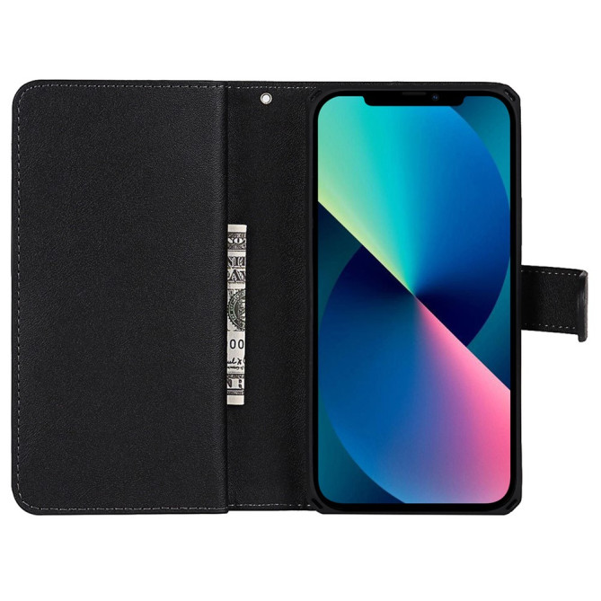 Housse iPhone 13 mini Portefeuille Support avec Dragonne Modèle 5