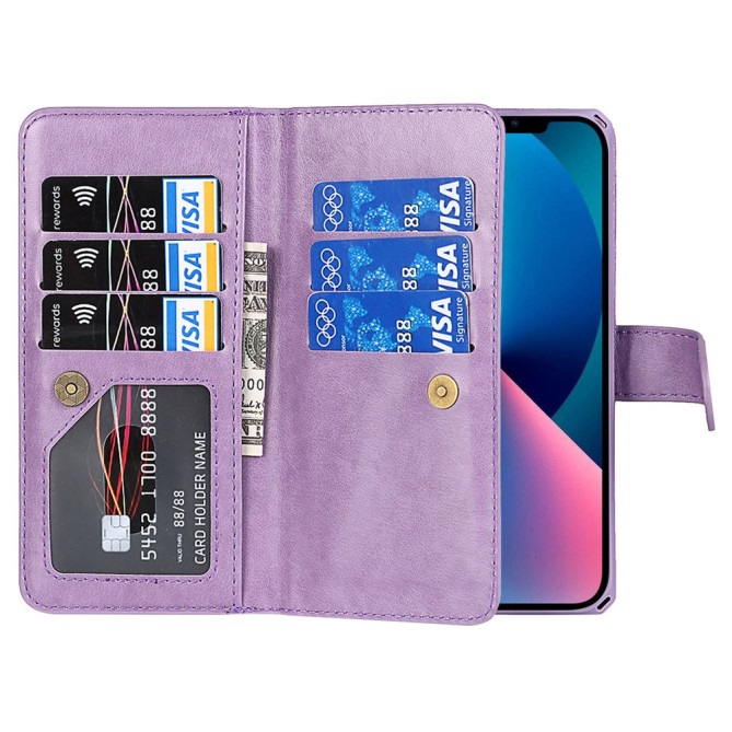 Housse iPhone 13 mini Portefeuille Support avec Dragonne Modèle 5