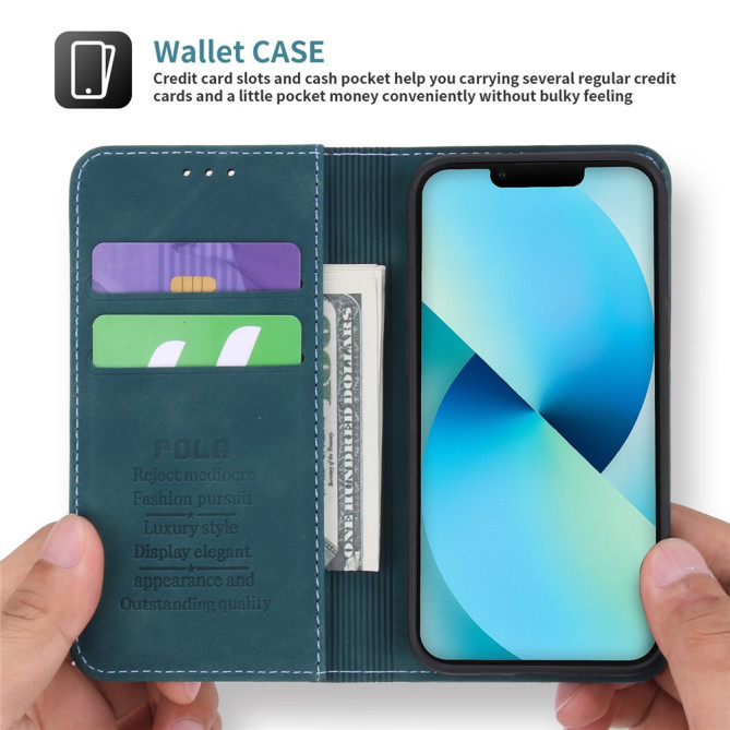 Housse iPhone 13 mini POLA Portefeuille Support Rétro