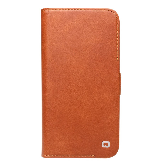 Housse iPhone 13 mini QIALINO Portefeuille Cuir Véritable