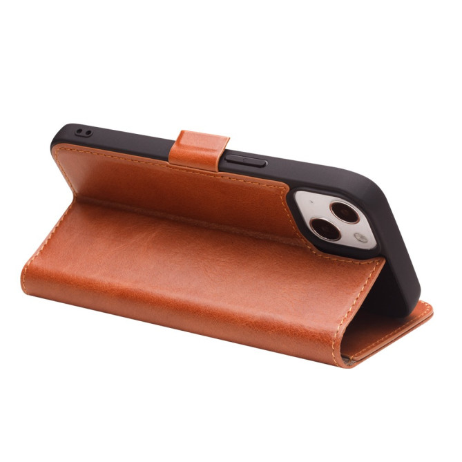 Housse iPhone 13 mini QIALINO Portefeuille Cuir Véritable
