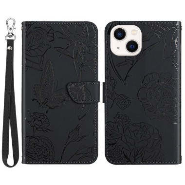 Housse iPhone 13 mini Papillon Floral Portefeuille Support Modèle 5