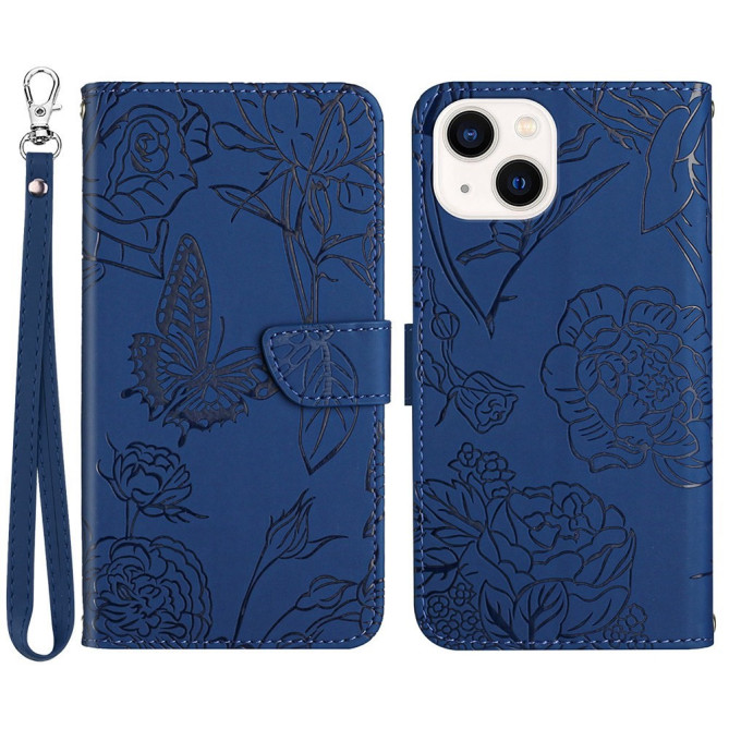 Housse iPhone 13 mini Papillon Floral Portefeuille Support Modèle 5