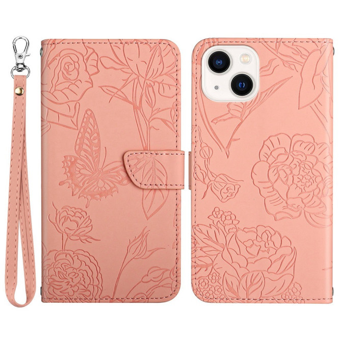 Housse iPhone 13 mini Papillon Floral Portefeuille Support Modèle 5