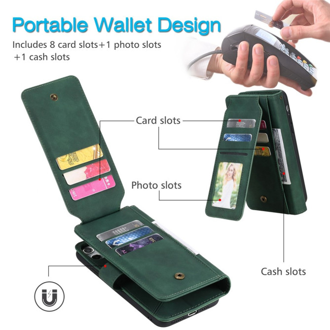 Housse iPhone 13 mini Portefeuille Support Magnétique Modèle 9