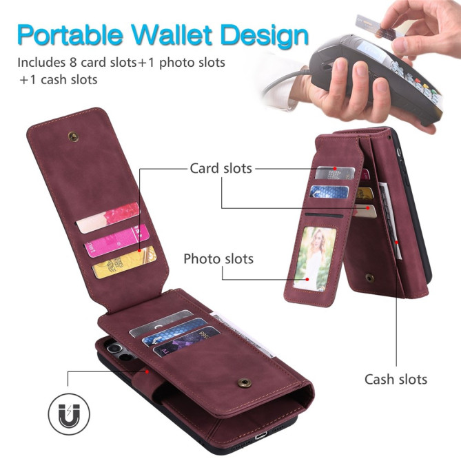 Housse iPhone 13 mini Portefeuille Support Magnétique Modèle 9