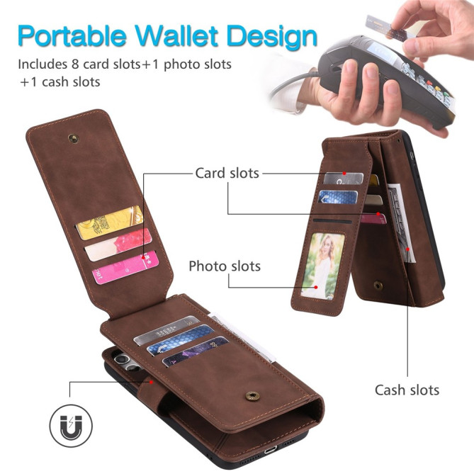 Housse iPhone 13 mini Portefeuille Support Magnétique Modèle 9