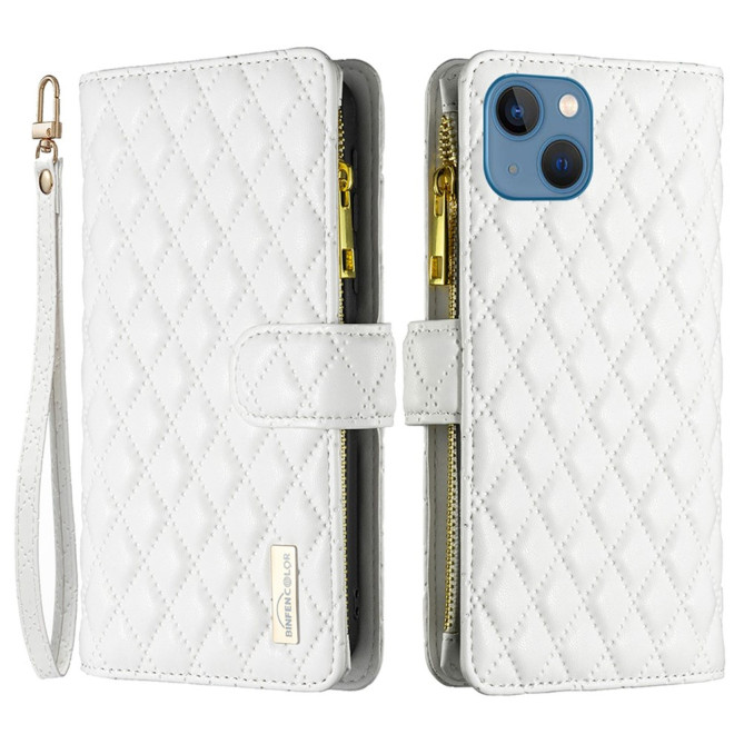 Housse iPhone 13 mini Portefeuille Fermeture Éclair Losange