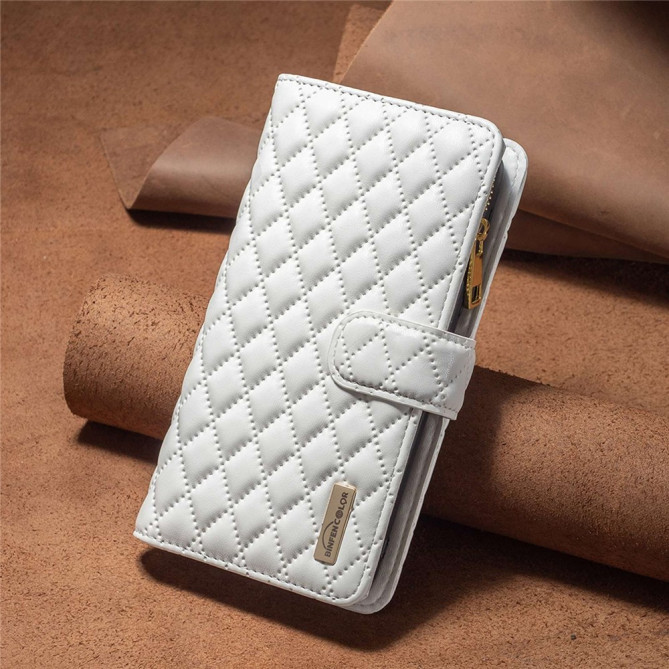 Housse iPhone 13 mini Portefeuille Fermeture Éclair Losange