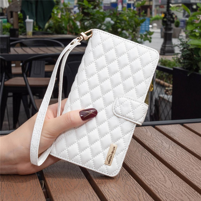 Housse iPhone 13 mini Portefeuille Fermeture Éclair Losange