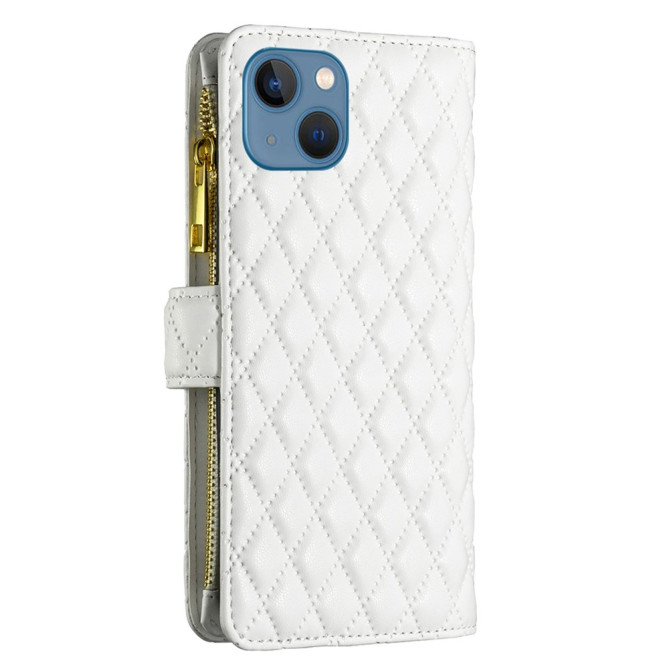 Housse iPhone 13 mini Portefeuille Fermeture Éclair Losange