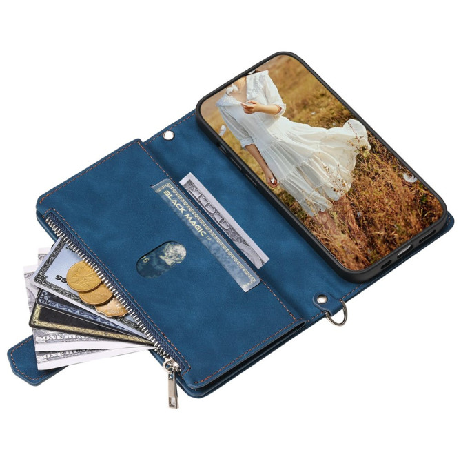 Housse iPhone 13 mini Portefeuille Fermeture Éclair Losange Modèle 2