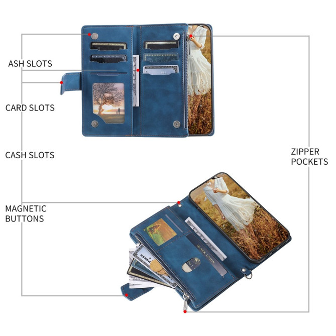 Housse iPhone 13 mini Portefeuille Fermeture Éclair Losange Modèle 2