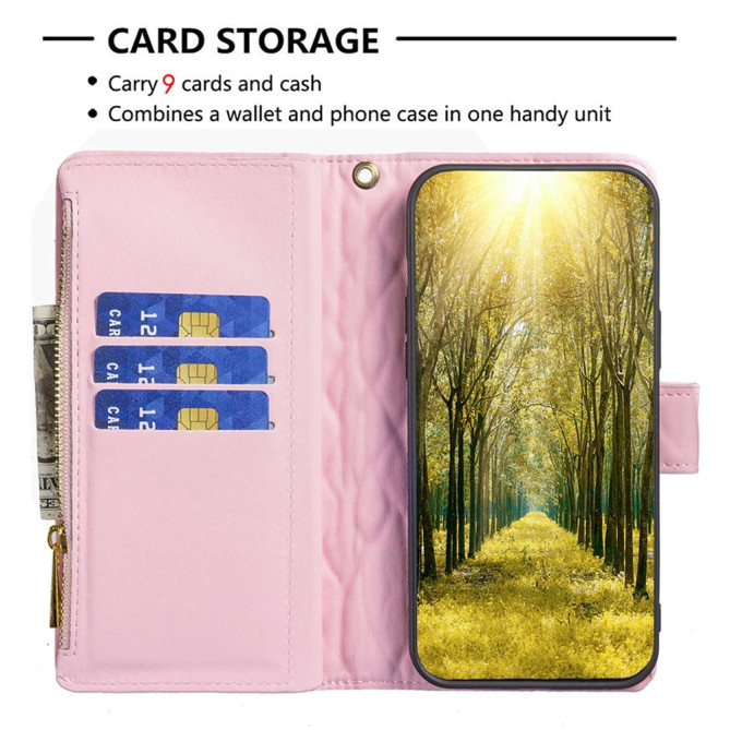 Housse iPhone 13 mini Portefeuille Fermeture Éclair Losange