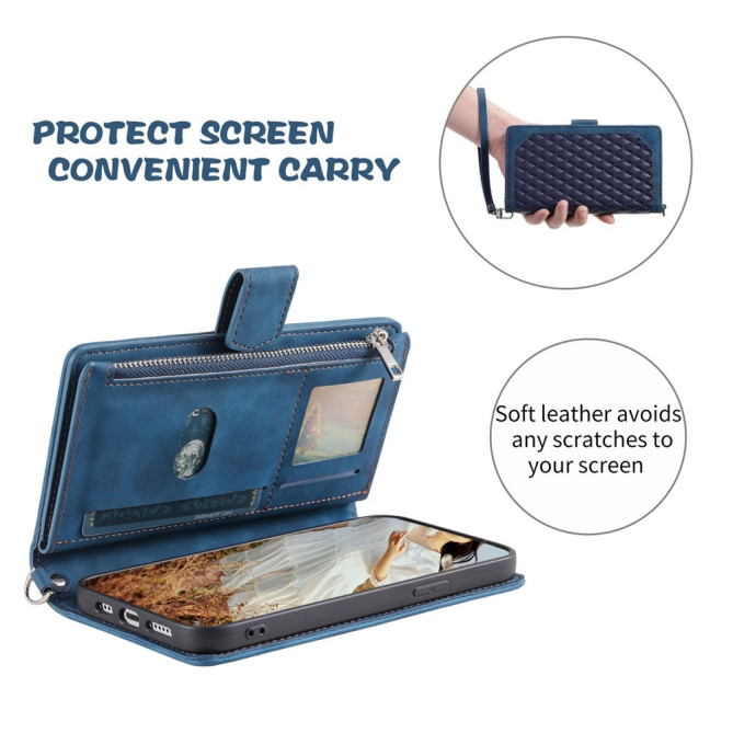 Housse iPhone 13 mini Portefeuille Fermeture Éclair Losange Modèle 2