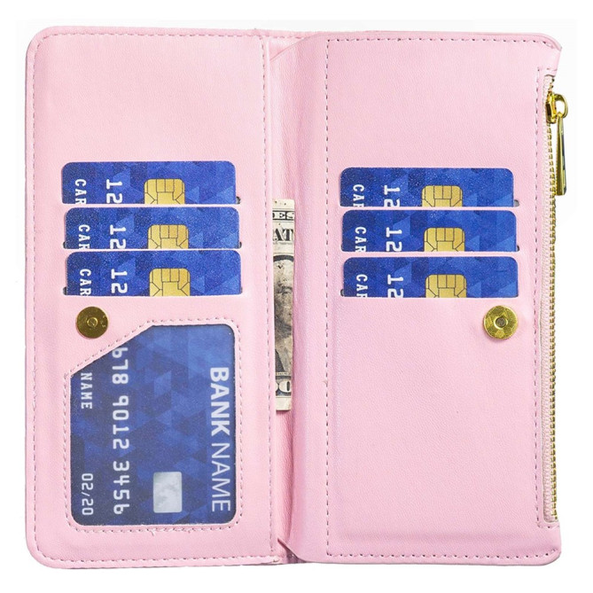 Housse iPhone 13 mini Portefeuille Fermeture Éclair Losange