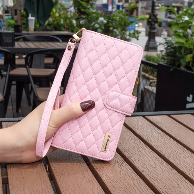 Housse iPhone 13 mini Portefeuille Fermeture Éclair Losange