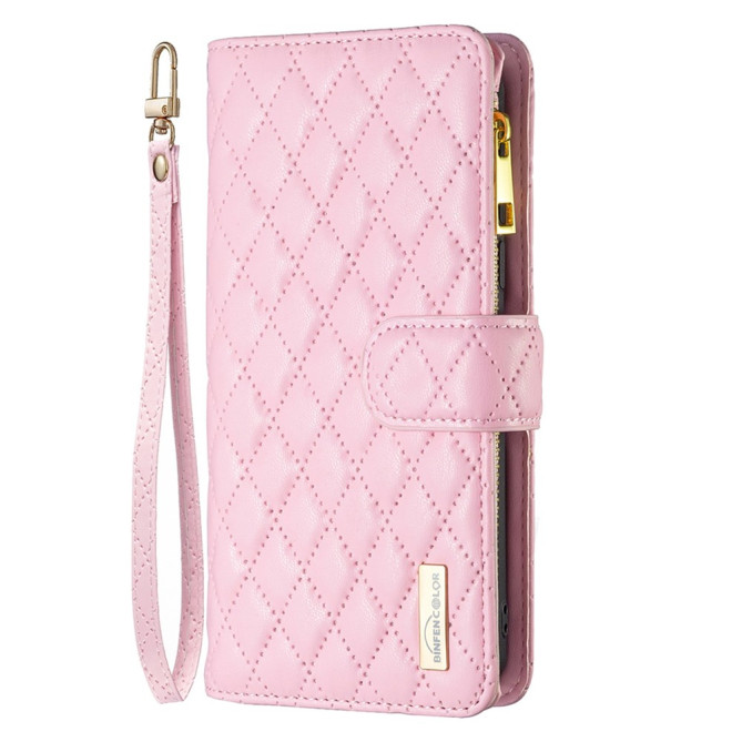 Housse iPhone 13 mini Portefeuille Fermeture Éclair Losange