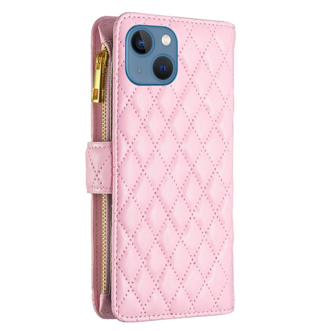 Housse iPhone 13 mini Portefeuille Fermeture Éclair Losange