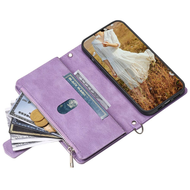 Housse iPhone 13 mini Portefeuille Fermeture Éclair Losange Modèle 2