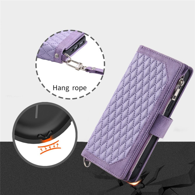 Housse iPhone 13 mini Portefeuille Fermeture Éclair Losange Modèle 2