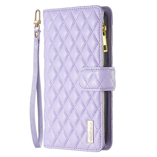 Housse iPhone 13 mini Portefeuille Fermeture Éclair Losange