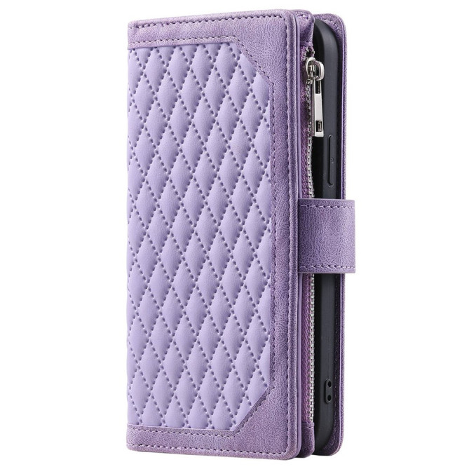 Housse iPhone 13 mini Portefeuille Fermeture Éclair Losange Modèle 2