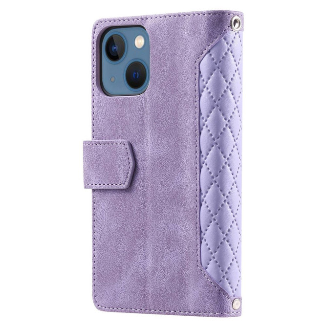 Housse iPhone 13 mini Portefeuille Fermeture Éclair Losange Modèle 2