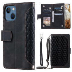 Housse iPhone 13 mini Portefeuille Fermeture Éclair Losange Modèle 3