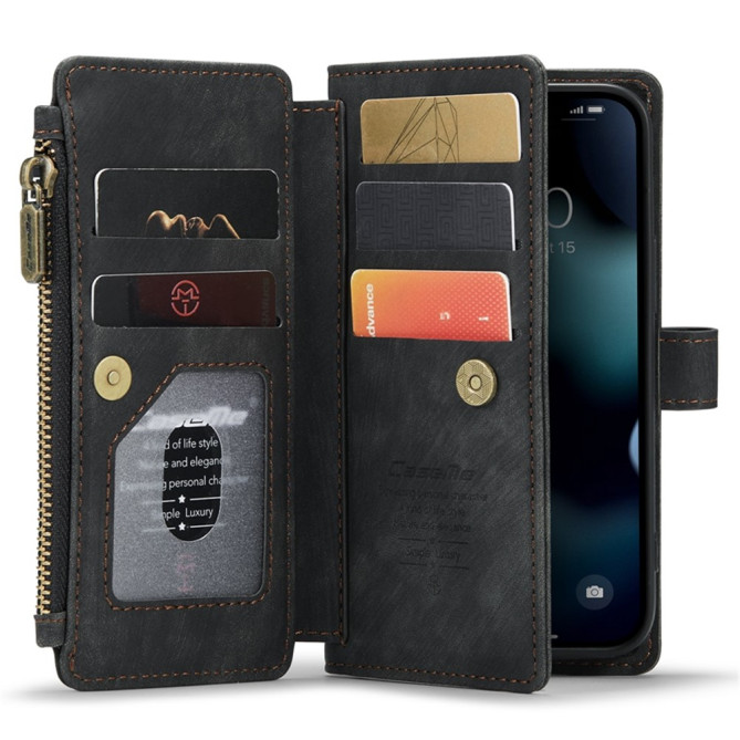 Housse iPhone 13 mini CASEME Portefeuille Fermeture Éclair Modèle 2