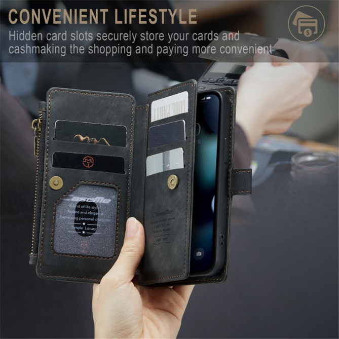 Housse iPhone 13 mini CASEME Portefeuille Fermeture Éclair Modèle 2