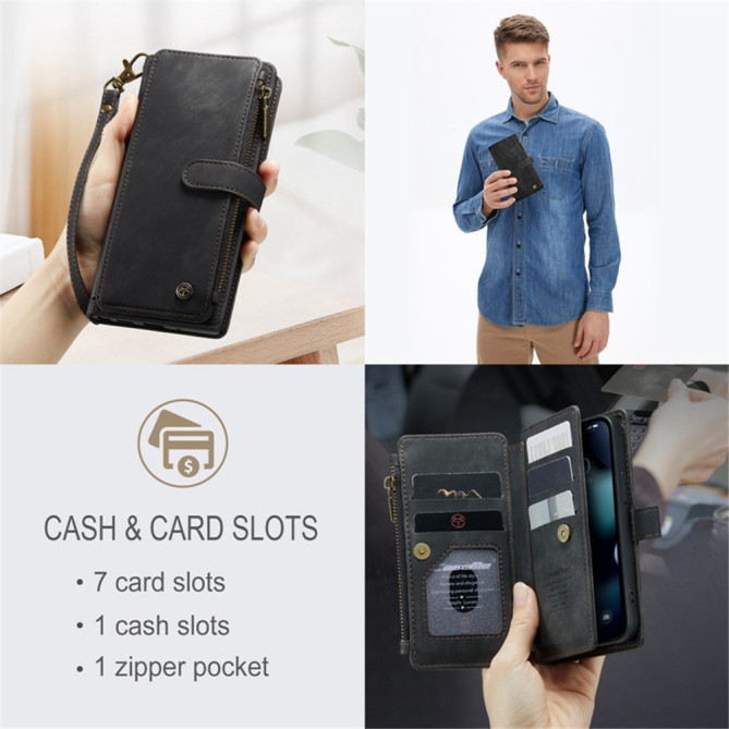 Housse iPhone 13 mini CASEME Portefeuille Fermeture Éclair Modèle 2