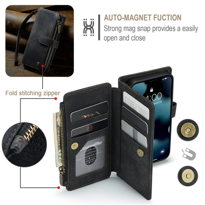 Housse iPhone 13 mini CASEME Portefeuille Fermeture Éclair Modèle 2