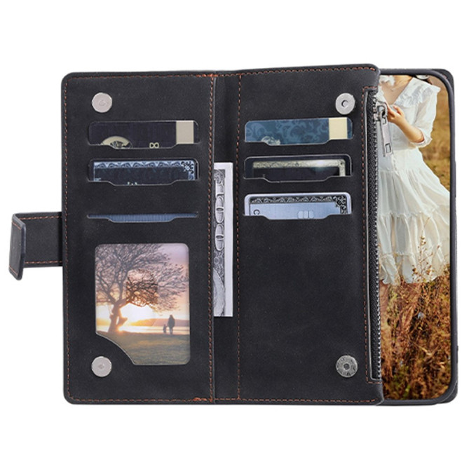 Housse iPhone 13 mini Portefeuille Fermeture Éclair Losange Modèle 3