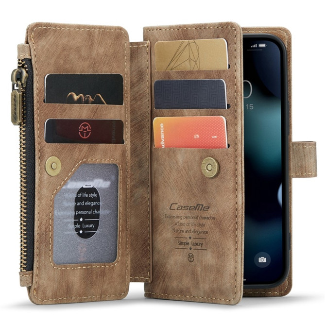 Housse iPhone 13 mini CASEME Portefeuille Fermeture Éclair Modèle 2