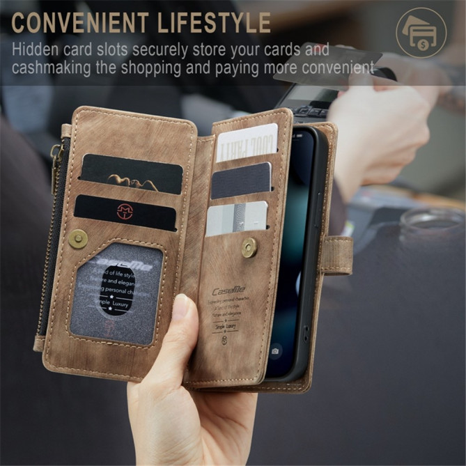 Housse iPhone 13 mini CASEME Portefeuille Fermeture Éclair Modèle 2