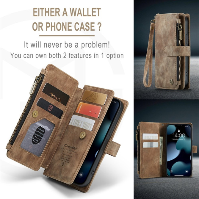 Housse iPhone 13 mini CASEME Portefeuille Fermeture Éclair Modèle 2