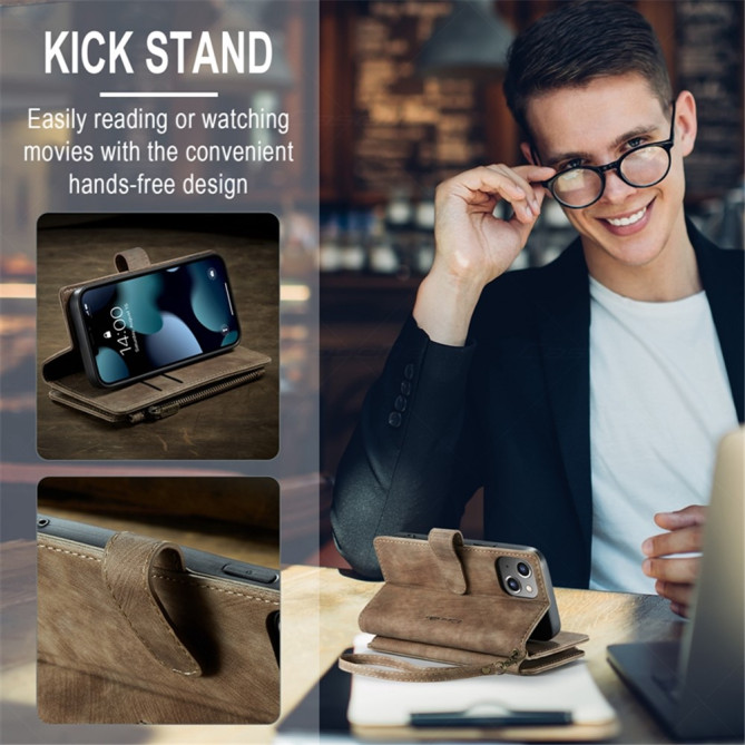 Housse iPhone 13 mini CASEME Portefeuille Fermeture Éclair Modèle 2