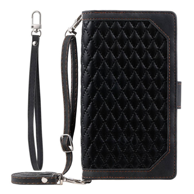 Housse iPhone 13 mini Portefeuille Fermeture Éclair Losange Modèle 3