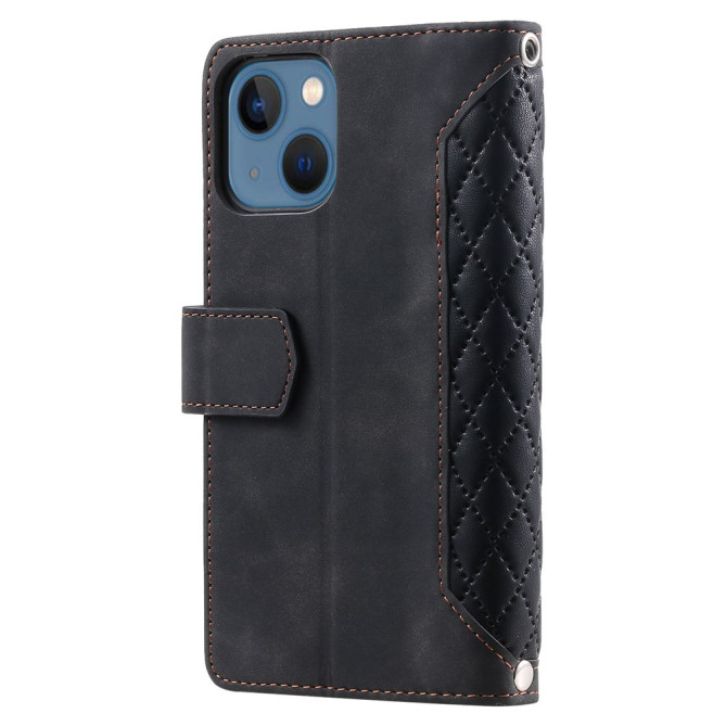 Housse iPhone 13 mini Portefeuille Fermeture Éclair Losange Modèle 3