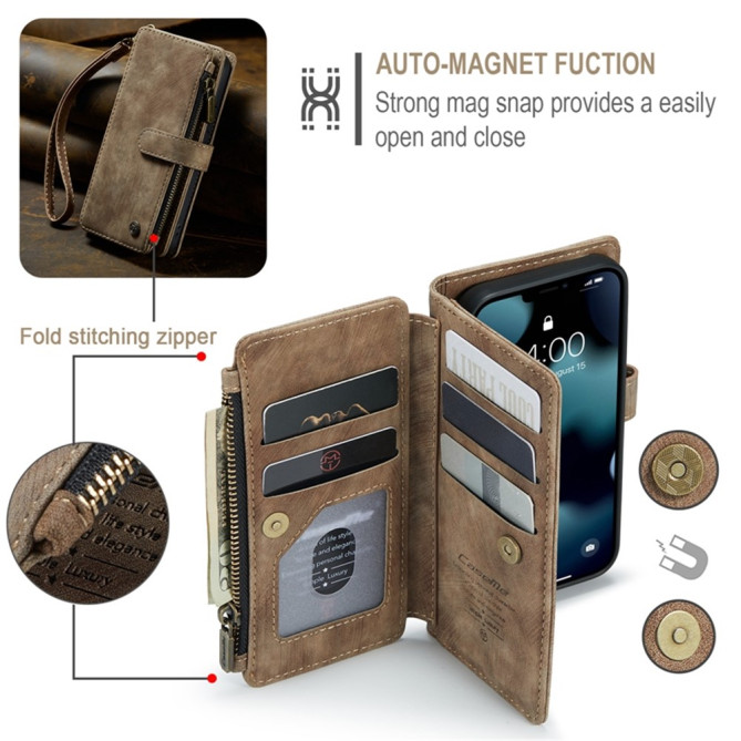 Housse iPhone 13 mini CASEME Portefeuille Fermeture Éclair Modèle 2