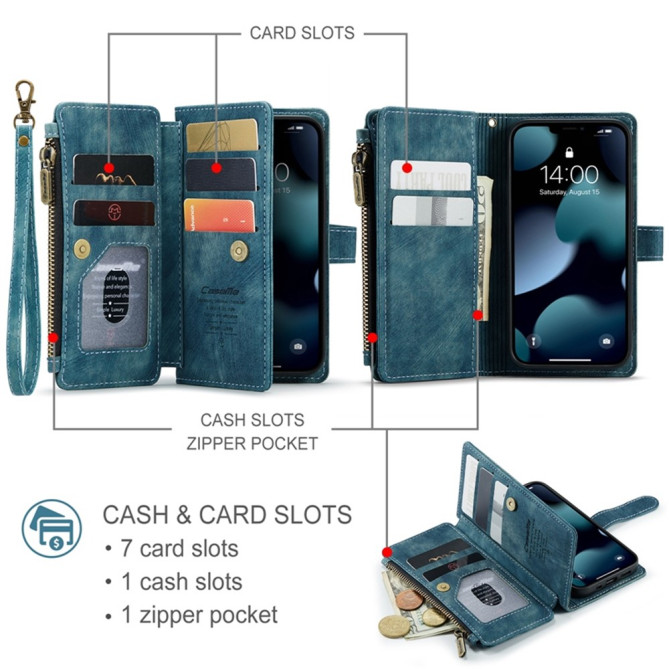 Housse iPhone 13 mini CASEME Portefeuille Fermeture Éclair Modèle 2